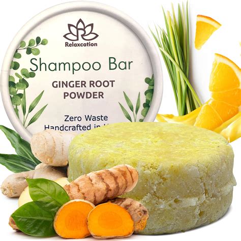 Amazon.com : Organic Ginger Hair Growth Solid Shampoo Bar for Regrowth ...