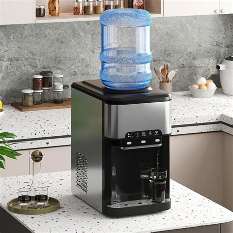 TABU Countertop Water Cooler Dispenser With Built-In Ice Maker,44 Lbs ...