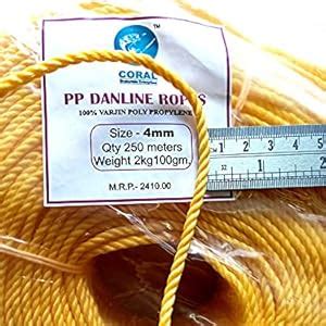 Coral - PP Rope 4mm Qty-250meters Weight 2kg100gm Nylon Rope is Used ...
