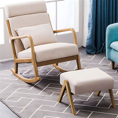 Stylish and Cozy Wooden Upholstered Rocking Chair for Modern Homes ...