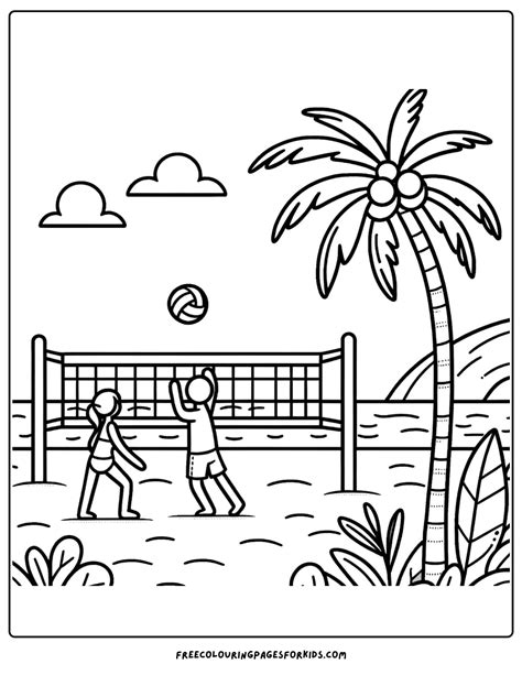 Volleyball Colouring Pages