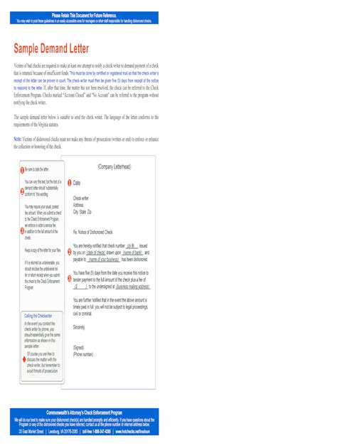 Fillable Online Sample Demand Letter - bhotchecksbbnetb Fax Email Print ...