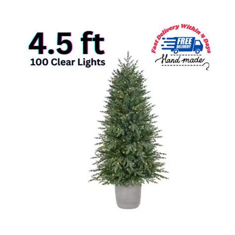 4.5 Ft. Pre-lit LED Grand Fir Artificial Christmas Tree With - Etsy