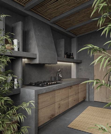 Stylish Industrial Kitchen Design with Wabi Sabi Aesthetic