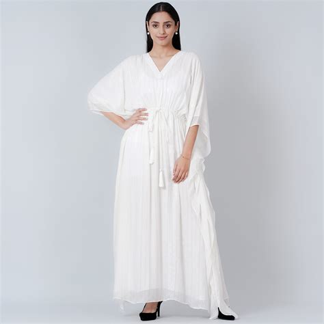 Ivory Lurex Full Length Kaftan – First Resort by Ramola Bachchan