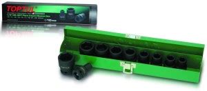 Toptul GDAD1001 1/2" Dr. 6PT Flank Impact Socket Set (10 Pcs) Socket ...