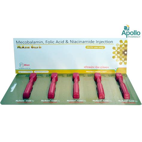 MeAxon Gold Injection 1 ml Price, Uses, Side Effects, Composition ...