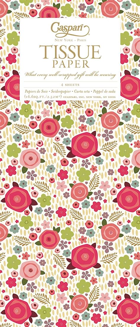Entertaining with Caspari Rosie Tissue Paper, Package of 4 Sheets ...