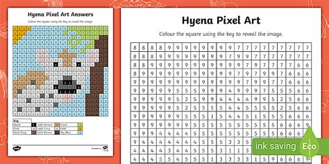 Hyena Pixel Art Template | Twinkl Pixel Art Template| Art