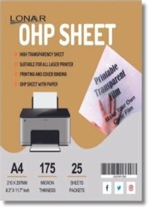 Lonaar OHP Transparent Sheet 175 Micron For Laser Printer A4 Ohp Sheets ...