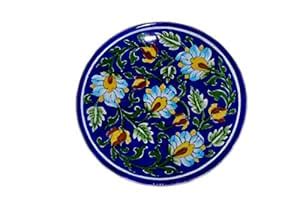 Buy Shiv KRIPA Blue Art Pottery Ceramic Wall Hanging Handmade 7 Inch ...