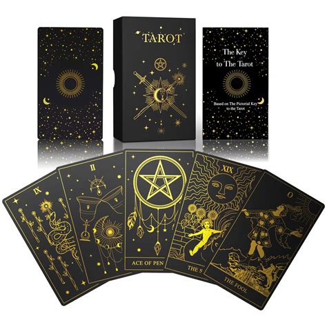 Buy WJPC Gold Foil Tarot Cards with Guide Book Set&Gift Box for ...