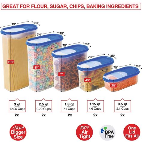 Buy Food Storage Containers Set -STACKO- 20 PC. SET - Airtight Dry Food ...