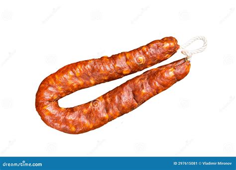 Spanish Chorizo Sausage, Dry Cured Pork with Herbs and Spices. Isolated ...
