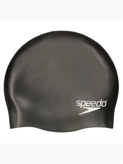Speedo Plain Silicone Swim Cap, Junior, Black