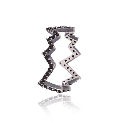 Buy Thunderbolt Black Pave Ring Online | TALISMAN