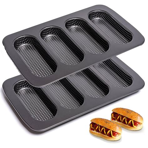 Snapklik.com : Hot Dot Bun Pan Set Of 2, Perforated Carbon Steel Non ...
