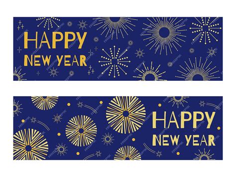 Happy new year banners | Premium Vector