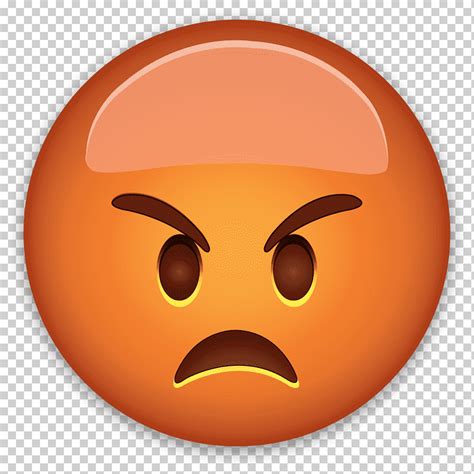 Mad emoji, Emoji Sticker Face Anger Emoticon, whatsapp emoji, orange ...
