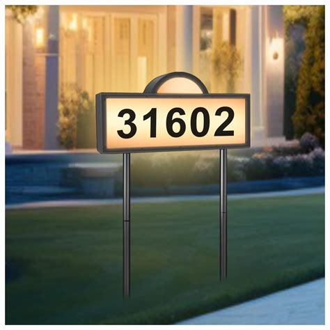 Solar Address Numbers For House Illuminated House Number Sign Cold ...