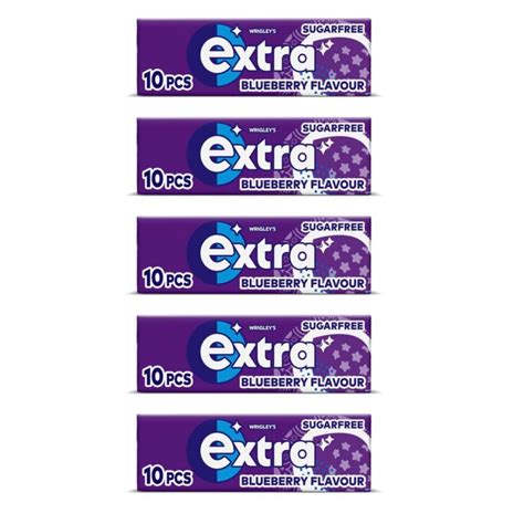 Buy 5 x packs Wrigley's Extra Blueberry Flavour Sugar Free Chewing Gum ...
