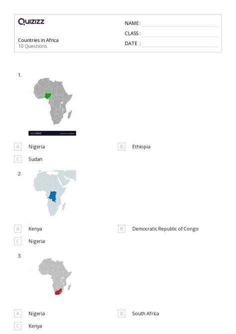 50+ countries in africa worksheets for 6th Class on Quizizz | Free ...