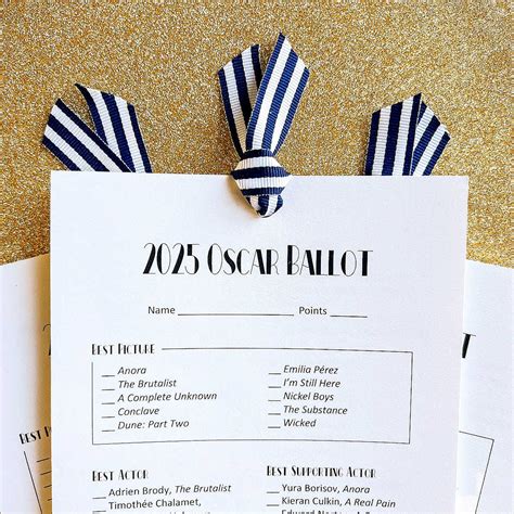 2025 Oscar Ballot (Free Printable) | Hello Little Home