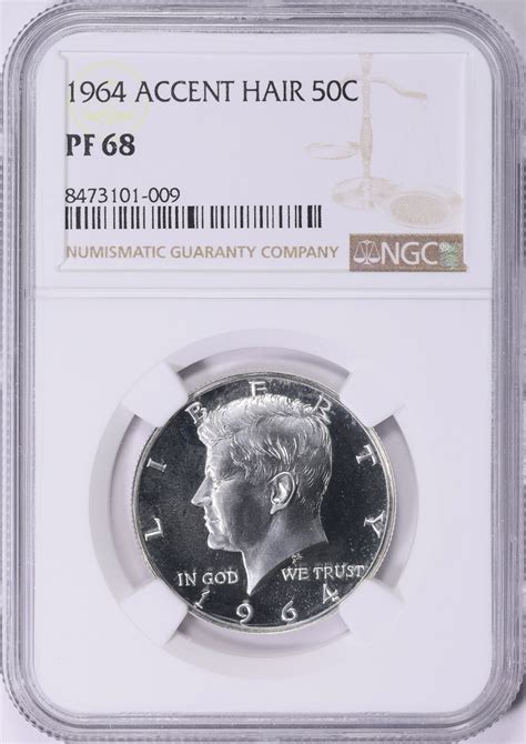 1964 Kennedy Half Dollar Accented Hair NGC Proof-68 (Item 1877119 ...
