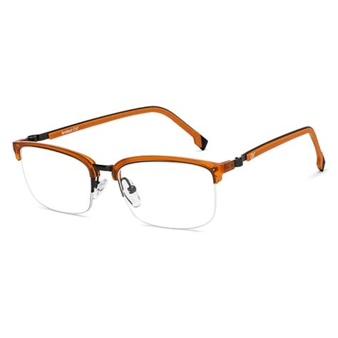 Buy Gunmetal Brown Half Rim Rectangle Lenskart Air fusion LA E14871-C1 ...