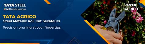 TATA AGRICO Steel Metallic Roll Cut Secateurs (Yellow & Silver) |Garden ...