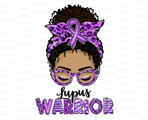 Lupus Cancer Warrior Afro Messy Bun Png, Lupus Cancer Awareness, Lupus ...