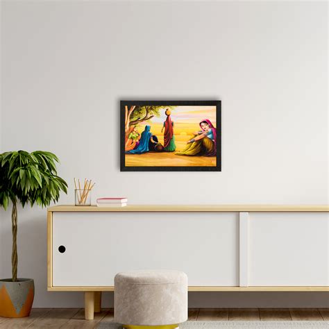 Village Women Satin Matt Texture UV Art Painting - eCraftIndia Online