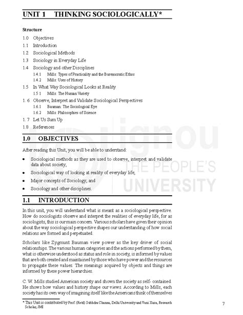 Thinking sociological - 7 Thinking Sociologically UNIT 1 THINKING ...