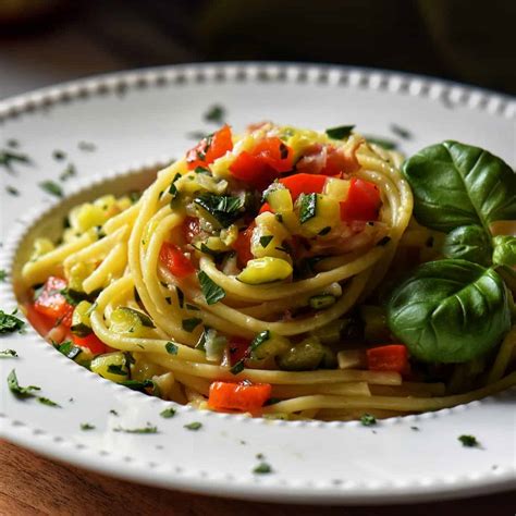Spaghetti Pasta Recipe with Veggies - She Loves Biscotti