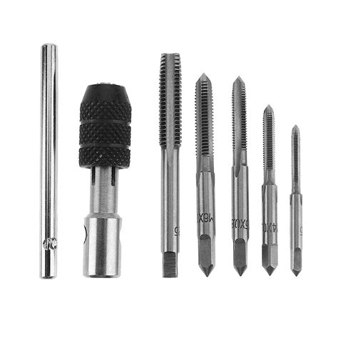 Screw Tap Set, Set of 6, Twist Taps, T-Shaped Ratchet Levers, Wrenches ...