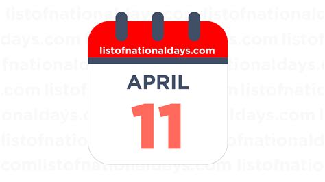 APRIL 11TH: National Holidays, Observances & Famous Birthdays