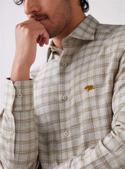 Andamen Almond Rock Grid Shirt