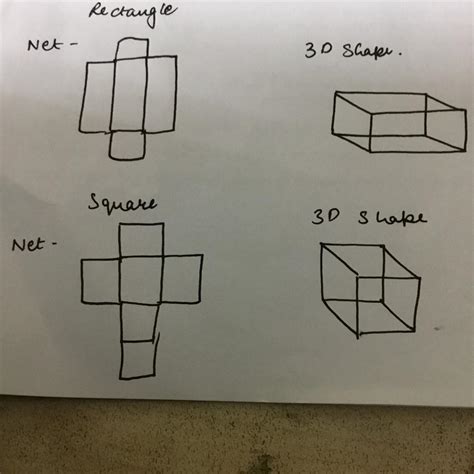 Draw a net of any solid shape and build the 3D shapes using any two ...