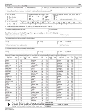 Fillable Online agta Section B Transaction Privilege Tax (TPT) Fax ...