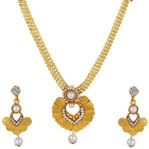 fabula Metal Gold, White Jewellery Set Price in India - Buy fabula ...