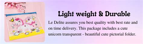 Le Delite Unicorn Transparent A4 Size PVC Waterproof File Folder with ...