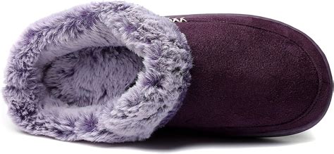Buy NewDenber NDB Women's Cozy Memory Foam Suede Slippers Fuzzy Wool ...