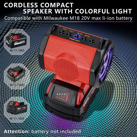 WaxPar Bluetooth Speaker for Milwaukee M18 18V Battery - Portable, 20W – Electroeshop