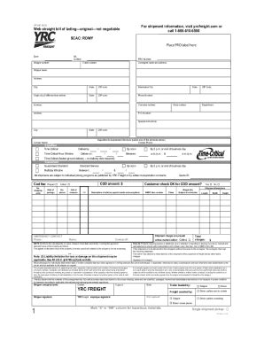 Yrc Bol Pdf - Fill and Sign Printable Template Online