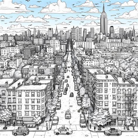 Busy City Drawing 的图像结果