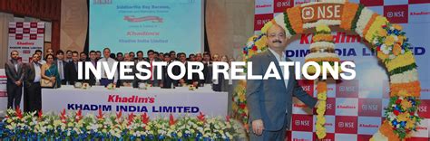 Investor Relations – Khadims