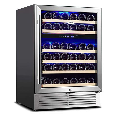 Buy Aneken 24 inch Wine Cooler, 48 Bottle Dual Zone Wine Refrigerator ...