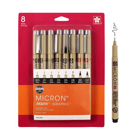 Sakura Pigma Micron Pen Set, 8-Pens, Black - Walmart.com
