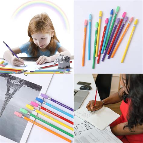 Buy NatCot Rainbow Paper Pencils #2 HB Environmentally Friendly Fun ...