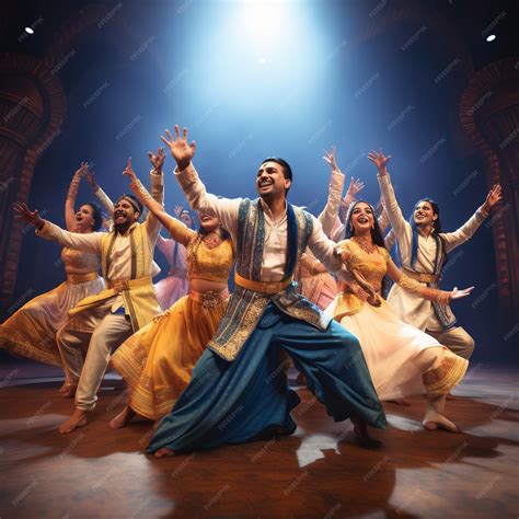 Premium AI Image | illustration of Group of Indian actors dancing on ...